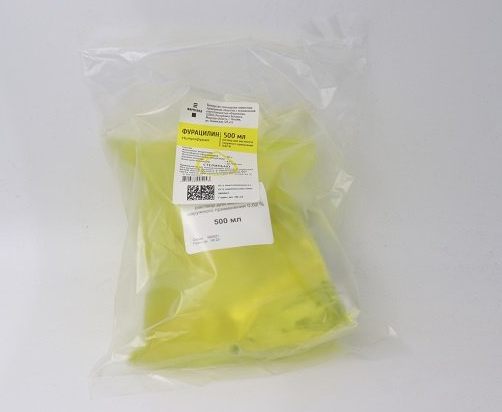 Фурацилин, 0.02%, раствор для местного и наружного применения, 500 мл, 1 шт. фото