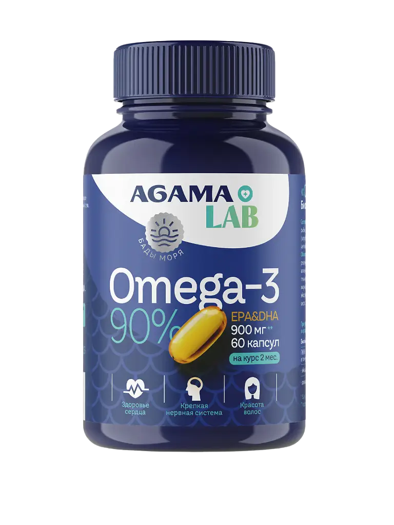 Agama Lab Омега-3 90%, 1300 мг, капсулы, 60 шт. фото