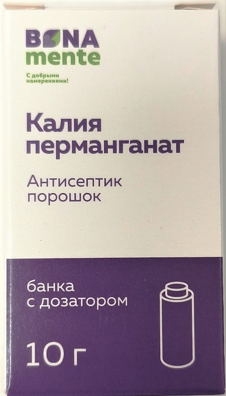 Bona Mente! Калия Перманганат, средство дезинфицирующее, 10 г, 1 шт. фото