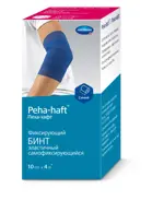 Peha-haft Бинт самофиксирующийся, 10 см х 4 м, 1 шт, синий фото