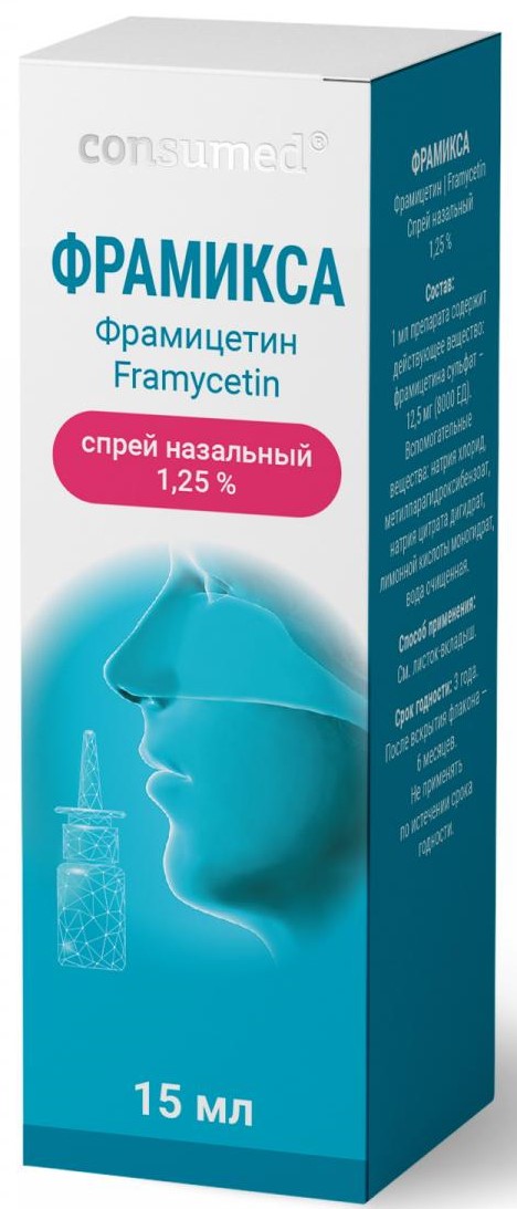 Консумед Фрамикса, 1.25%, спрей назальный, 15 мл, 1 шт. фото