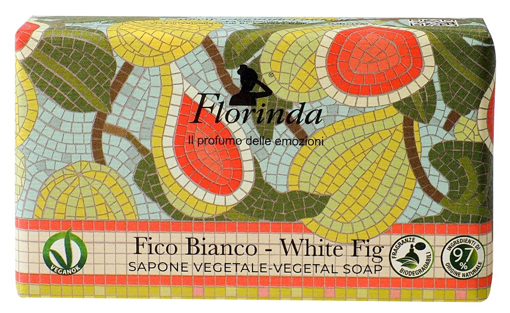 Florinda мыло туалетное твердое, мыло, 200 г, 1 шт, белый инжир фото