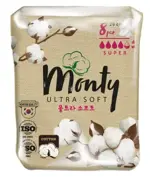Monty Ultra Soft Super plus Прокладки, прокладки гигиенические, 8 шт, 4.5 капли фото