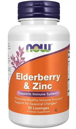 NOW Бузина и цинк, таблетки жевательные, 30 шт. фото