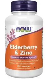 NOW Бузина и цинк, таблетки жевательные, 30 шт. фото 