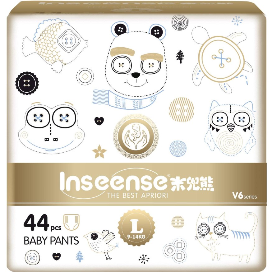 Inseense V6 Premium Подгузники-трусики детские, р. L, 44 шт, 9-14 кг фото