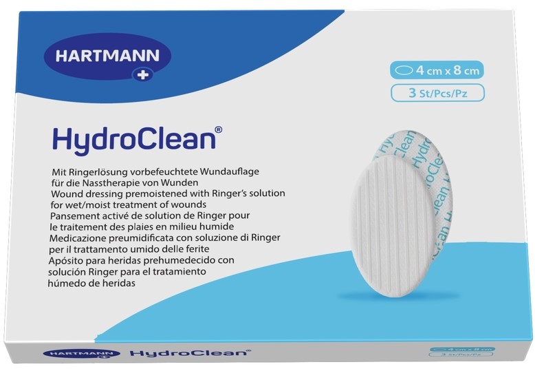 Hydroclean Повязка гидроактивная для заживления ран во влажной среде, 4 см x 8 см, повязка стерильная, 3 шт, овальные фото
