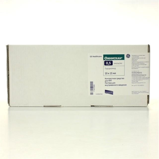 Омнискан, 0.5 ммоль/мл, раствор для внутривенного введения, 15 мл, 10 шт. фото