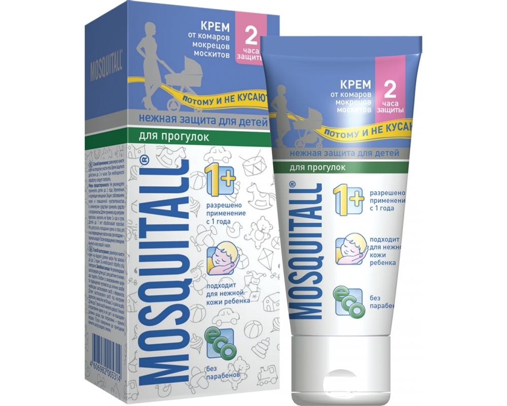 Mosquitall нежная защита для детей крем, крем для детей, 30 мл, 1 шт, на кожу фото