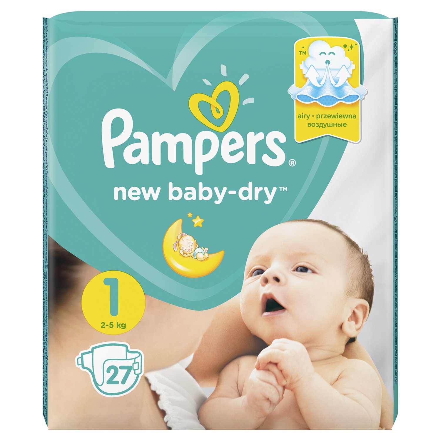 Pampers New baby-dry Подгузники детские, р. 1, 27 шт, 2-5 кг фото