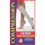 Чулок компрессионный до колена со швом, р. 6, 1 шт, белого цвета фото