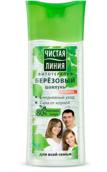 Чистая линия Шампунь Березовый для всей семьи, шампунь, 250 мл, 1 шт, для всех типов волос фото