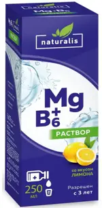 Naturalis Магний + B6, раствор для приема внутрь, 250 мл, 1 шт, лимон фото 