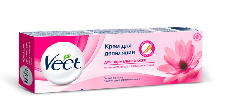 Veet крем для депиляции для нормальной кожи, крем, 100 мл, 1 шт, с молочком лотоса и ароматом жасмина фото