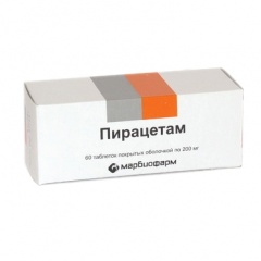 Пирацетам, 200 мг, таблетки, покрытые оболочкой, 60 шт. фото