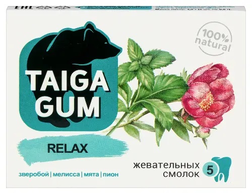 Taiga Gum Relax Смолка жевательная, 0.8 г, резинка жевательная, 5 шт. фото