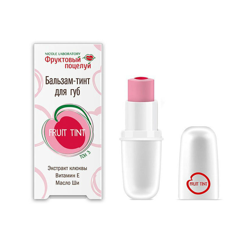 Фруктовый поцелуй Бальзам-тинт для губ Fruit tint, бальзам для губ, 4.3 г, 1 шт, тон 3 фото