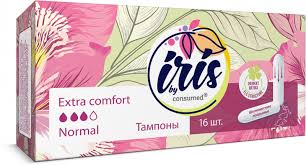 Ирис экстра комфорт нормал, тампоны женские гигиенические, 16 шт, 3 капли фото
