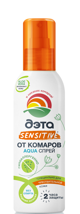 Дэта Sensitive Aqua спрей от комаров, спрей, 100 мл, 1 шт, для чувствительной кожи фото