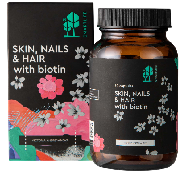 SmartLife Кожа, ногти, волосы с биотином, капсулы, 60 шт. фото