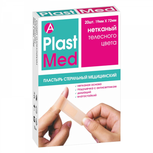 Апрель Пласт Мед Лейкопластырь бактерицидный набор, 1.9 см х 7.2 см, 20 шт, телесный, нетканая основа фото