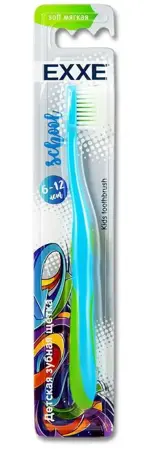 Exxe School щетка зубная 6-12 лет, щетка зубная, 1 шт, мягкая фото