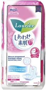 Laurier F Прокладки супертонкие с крылышками дневные, прокладки женские гигиенические, 24 шт, 3 капли фото