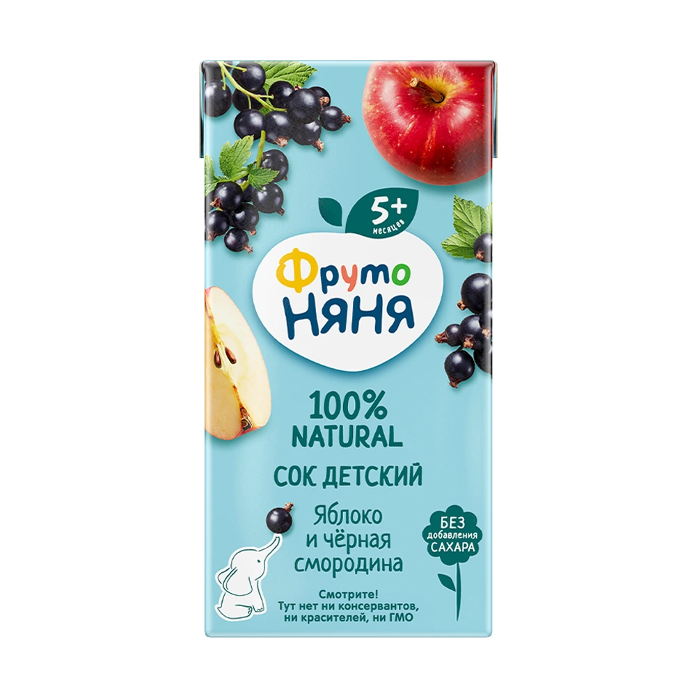 Фрутоняня сок, сок, 200 мл, 1 шт, черная смородина + яблоко фото