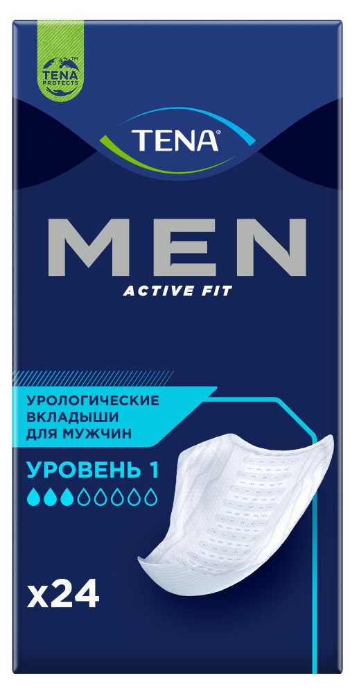 Tena Men вкладыши урологические уровень 1, прокладки урологические, 24 шт, light фото