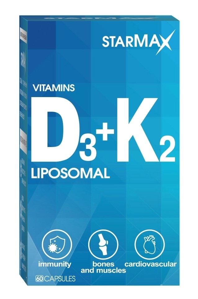 Starmax Витамины Д3 + К2 липосомальные, капсулы, 60 шт. фото
