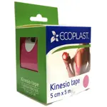 Ecoplast Kinesio tape, 5 см х 5 м, кинезио тейп, 1 шт, розовый фото 2