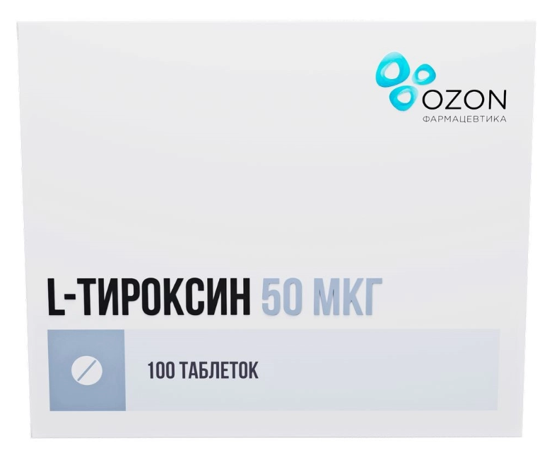 L-Тироксин, 50 мкг, таблетки, 100 шт. фото