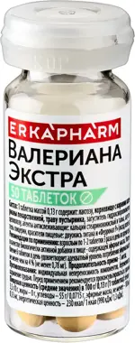 Эркафарм Валериана Экстра, таблетки, 50 шт. фото