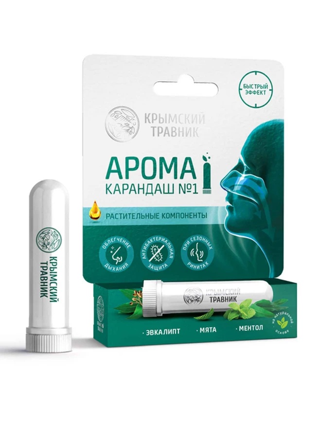 Крымский Травник Арома-карандаш №1 Эвкалипт, карандаш для ингаляций, 1 шт. фото