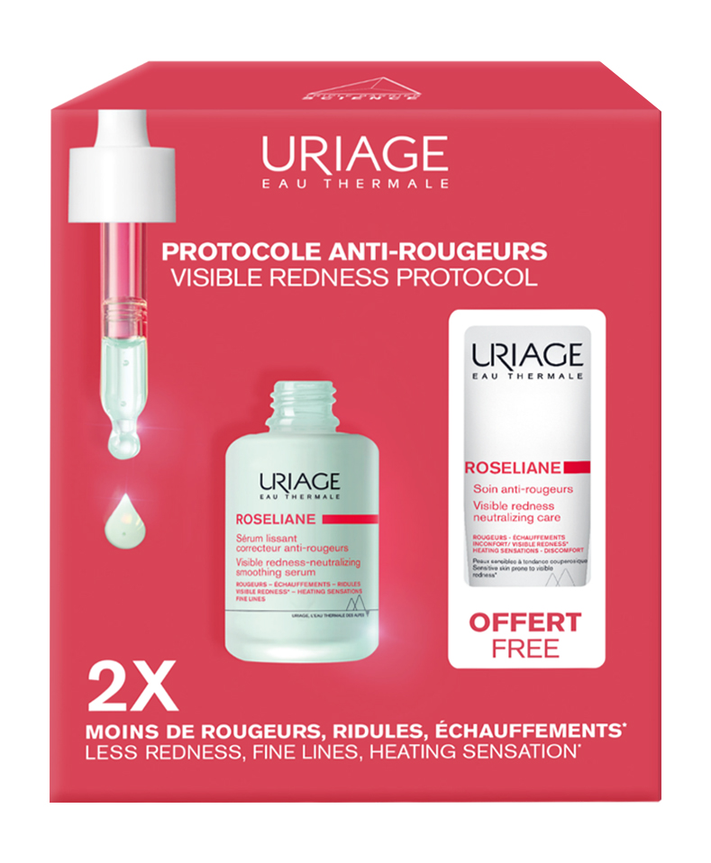Uriage Roseliane Набор против покраснений, набор, 1 шт, сыворотка 30 мл + крем 15 мл фото