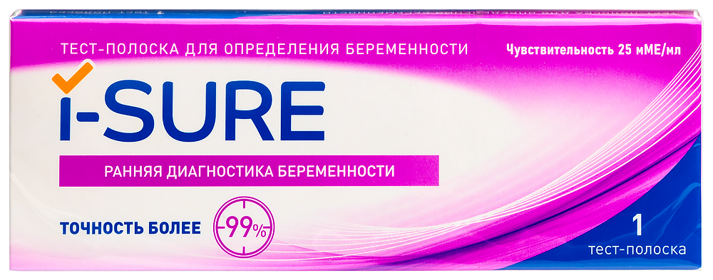 I-Sure Тест на беременность, тест-полоска, 1 шт. фото