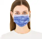 Маска медицинская одноразовая трехслойная на резинке, 100 шт, синего цвета фото 3