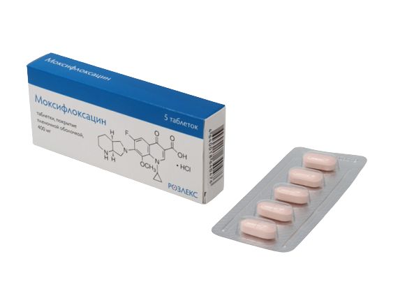 Моксифлоксацин, 400 мг, таблетки, покрытые пленочной оболочкой, 5 шт. фото