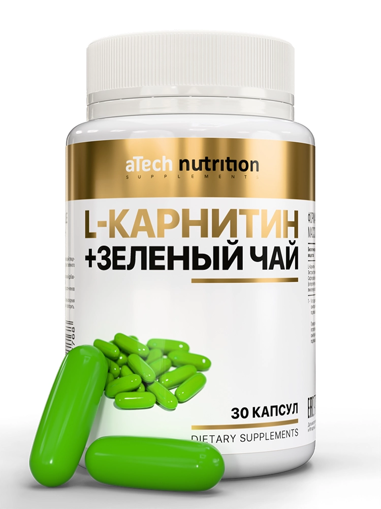 Atech nutrition L-карнитин + зеленый чай, капсулы, 30 шт. фото