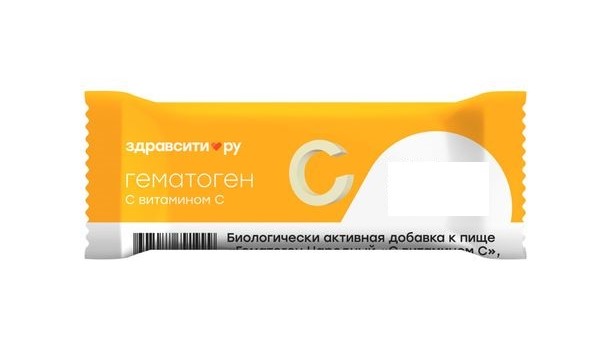 Здравсити Гематоген с витамином С, плитка, 40 г, 1 шт. фото