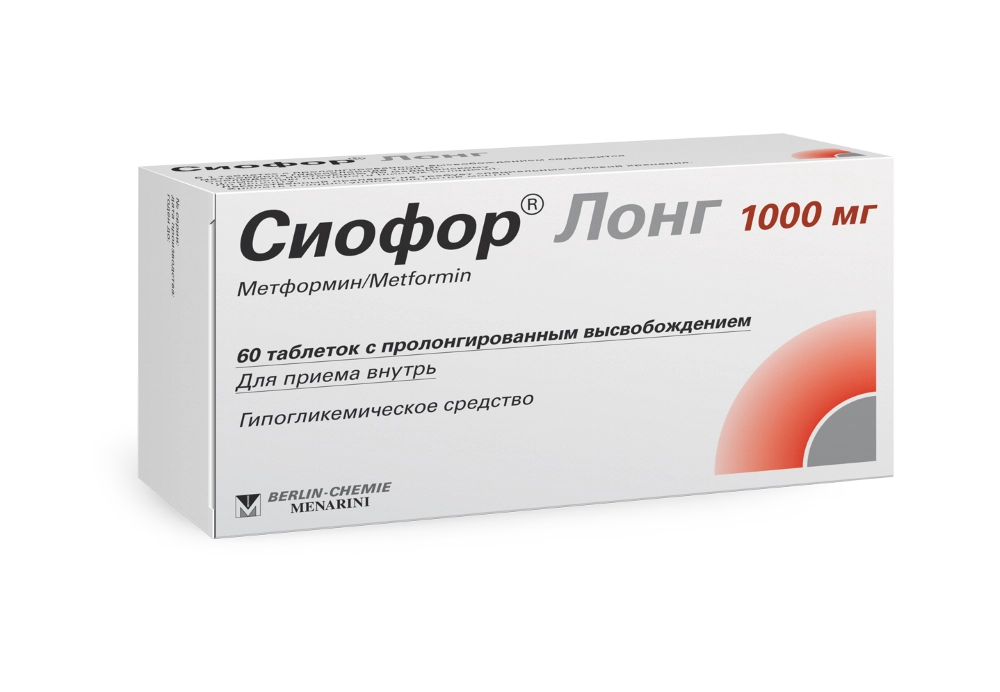 Сиофор лонг, 1000 мг, таблетки с пролонгированным высвобождением, 60 шт. фото