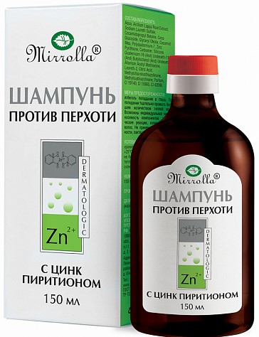 Mirrolla с цинк пиритионом, шампунь, 150 мл, 1 шт, против перхоти фото