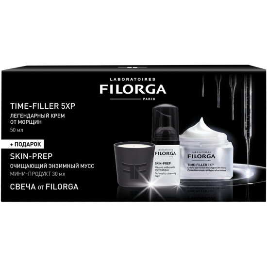 Filorga Time-Filler 5 XP крем 50 мл + SKIN-PREP мусс 30 мл + свеча, набор, 1 шт. фото