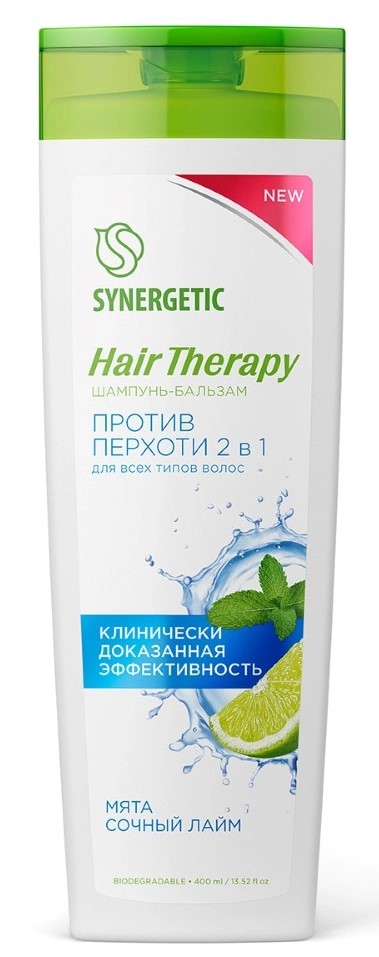 Synergetic hair therapy Шампунь-бальзам против перхоти 2 в 1, шампунь - бальзам, 400 мл, 1 шт. фото