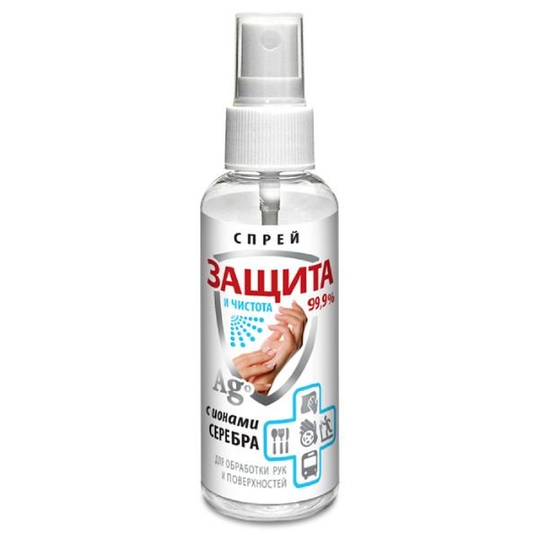 Защита Спрей с ионами серебра, спрей-антисептик, 100 мл, 1 шт. фото
