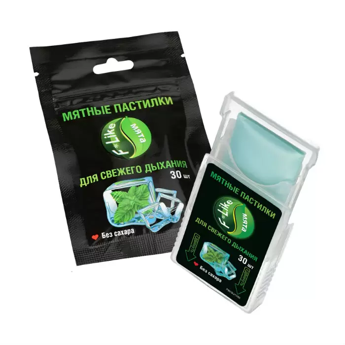 Flike Пастилки для свежего дыхания, пастилки, 30 шт, мята фото