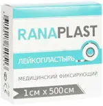 Ранапласт Пластырь фиксирующий на тканевой основе, 1 см х 500 см, лейкопластырь фиксирующий, 1 шт. фото