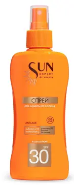 Krassa Sun Expert Спрей для защиты от солнца Sun block, спрей для наружного применения, 180 мл, 1 шт, SPF 30 фото