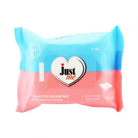 Just Me Салфетки для интимной гигиены, 25 шт, молочная кислота фото