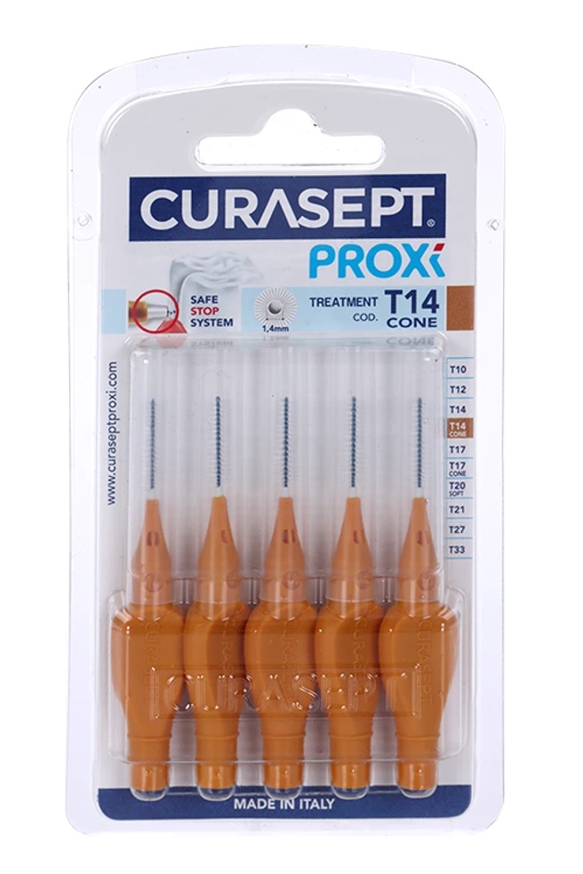 Curasept proxi T14 cone Ершики межзубные, ершики зубные, 5 шт, темно-золотой фото